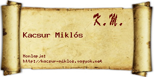 Kacsur Miklós névjegykártya