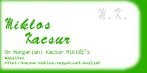 miklos kacsur business card